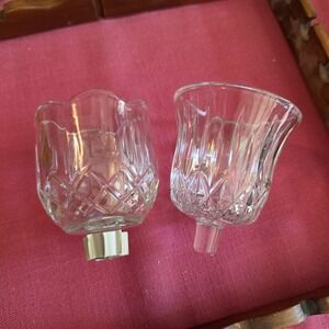 HomeCo Clear Glass Tulip Votive Cup  And Round Tea Light Candle Holder 4" Usa 2p